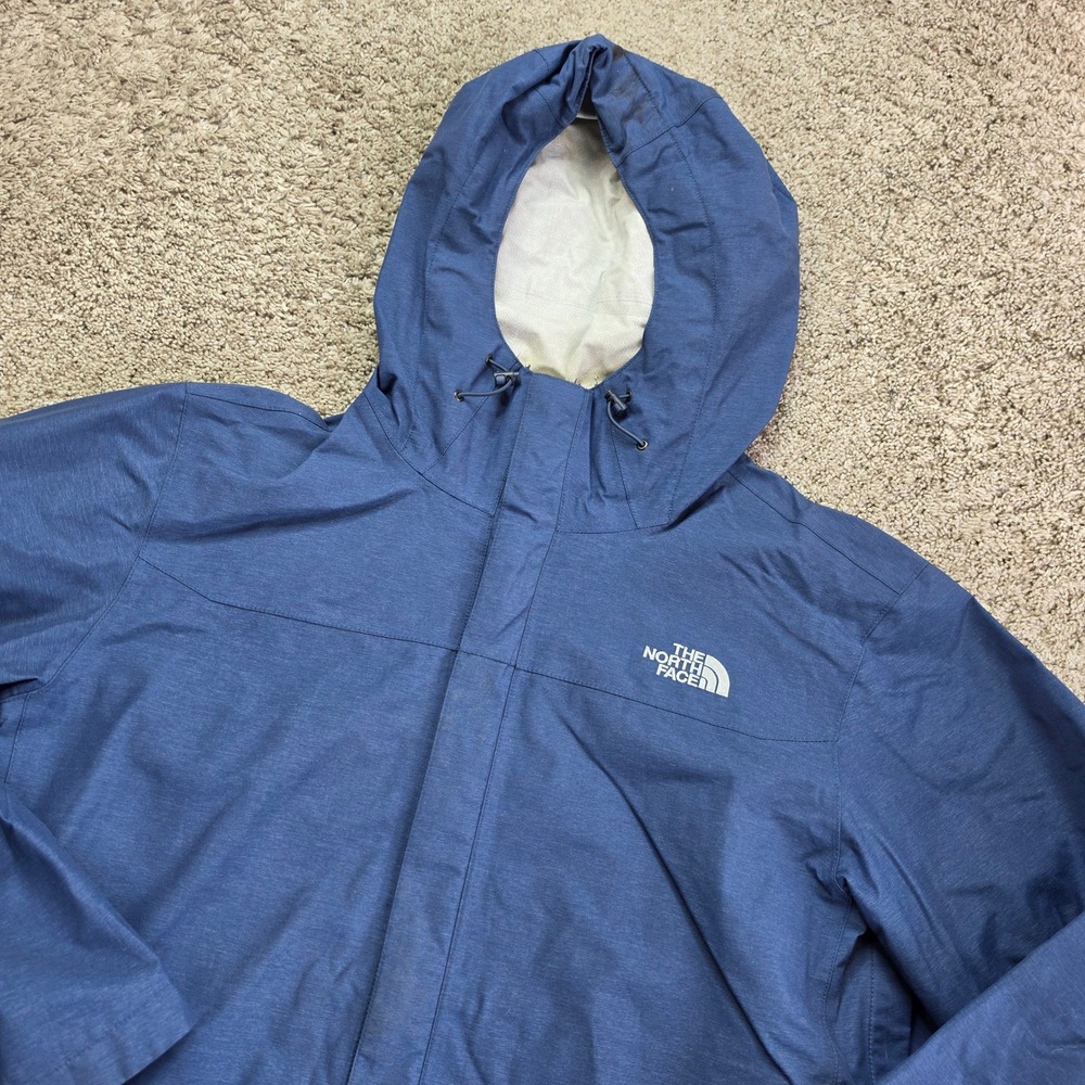 The North Face Rain Jacket Mens Large Blue Hooded Shell Gorpcore Outdoor Adult